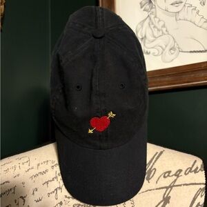 Arrow through the heart embroidered baseball cap